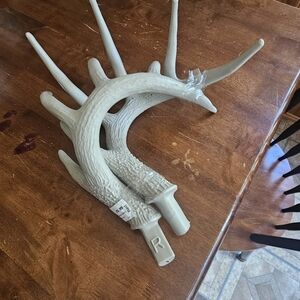 Rustic Ceramic Antler Wall Decor - Cream Plastic Replacements
